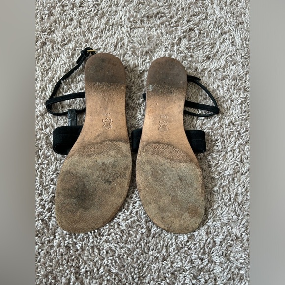 Tory Burch Bar Suede Logo Thong Sandal, Black - Picture 4 of 4